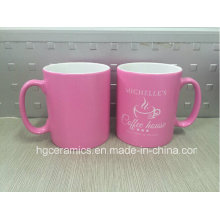 Spray Color Mug, Pink Color Printing Mug